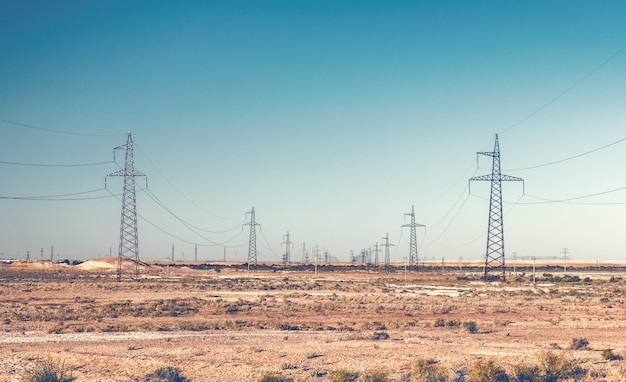 Power lines pylons