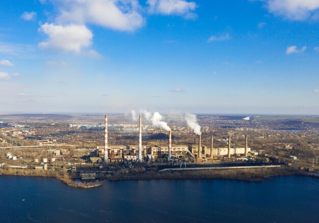 Power plant aerial view