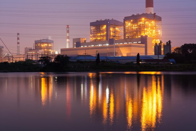 Power plant at night