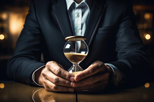 The Power of Punctuality Capturing the Essence of Time in a Businessman's Hand