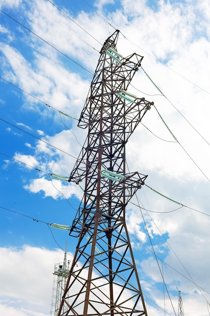 Power Transmission Line. Close-Up.