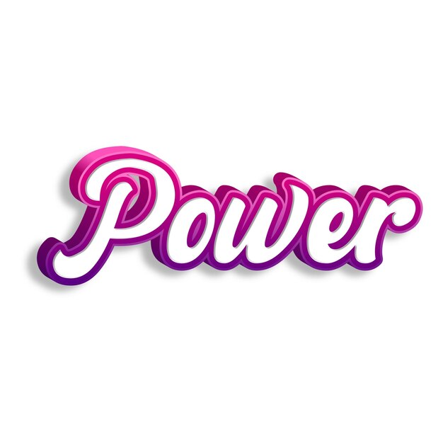 Foto power typography 3d design giallo rosa bianco sfondo foto jpg