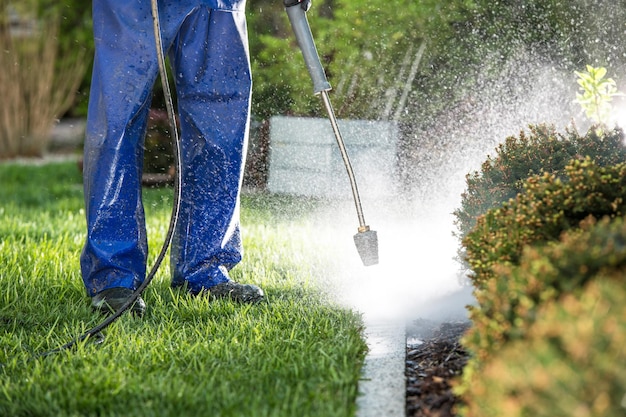 Power Washing Garden Elements