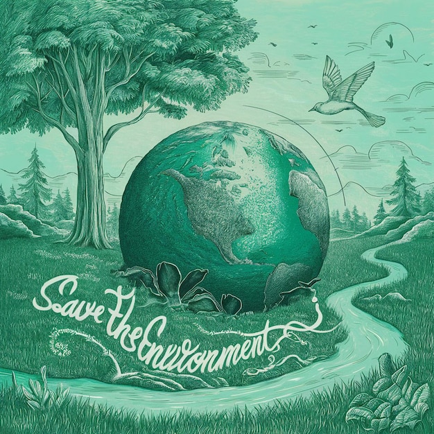 A powerful 3d illustration of a spinning globe World Environment Day