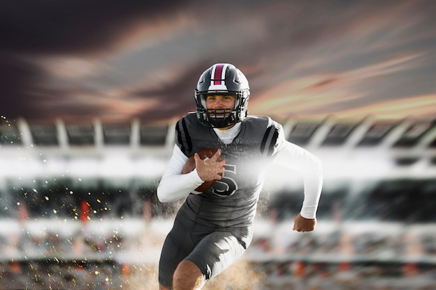 Powerful american football composition design