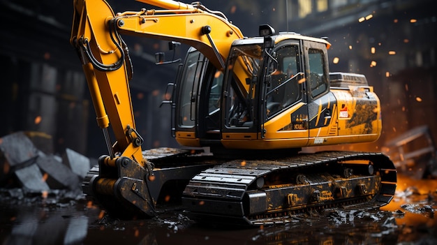 Photo powerful construction equipment