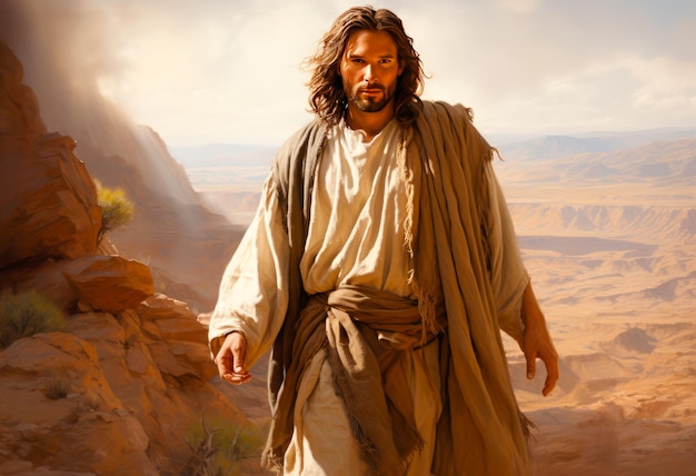 мощное изображение Иисуса Христа, его аура представляет собой смесь сострадания и божественности