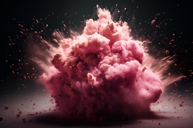 Мощный взрыв розовой пыли