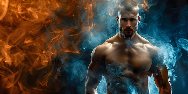 A powerful male athlete exuding strength and intensity A portrait Concept Sports Photography Intensity Strength Athlete Portrait Power