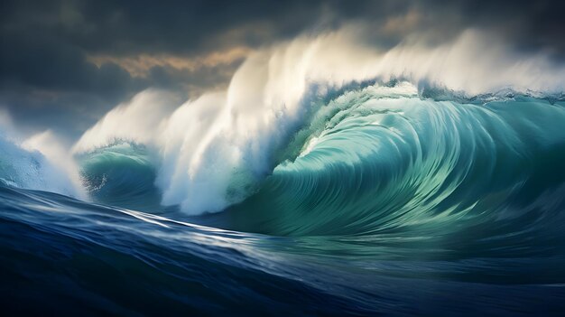 Photo powerful oceanic waves