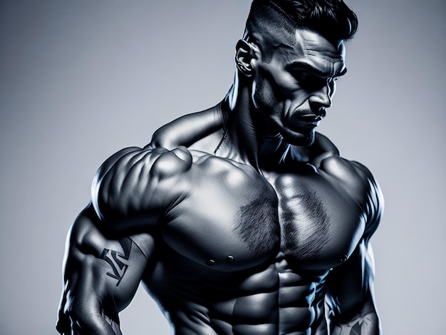 Powerful stylish bodybuilder generative ai