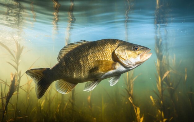 大きな 魚 の 力強い 泳ぎ