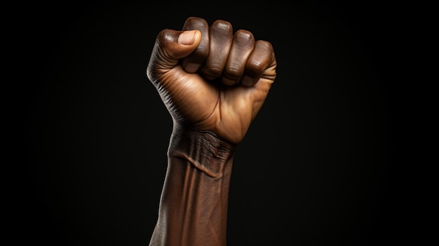 powerful symbolism of a hand forming a clenched fist generative ai