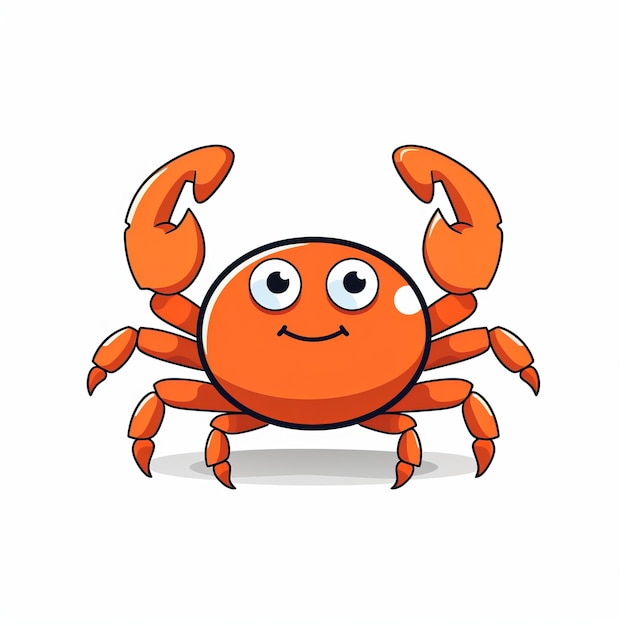 Powerful Symbolism Minimalist Cartoon Crab In Vibrant Colors