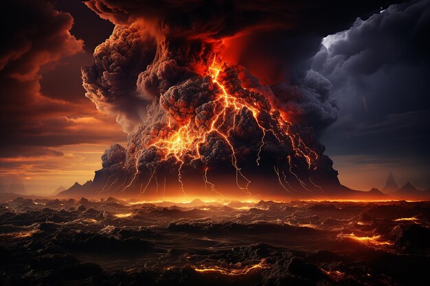 A Powerful Volcanic Explosion Erupts