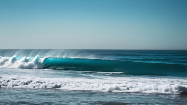 Photo powerful wave approaching shore