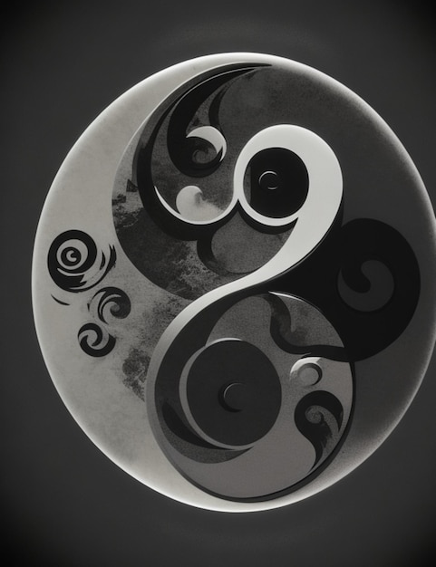 Foto potente simbolo yin yang