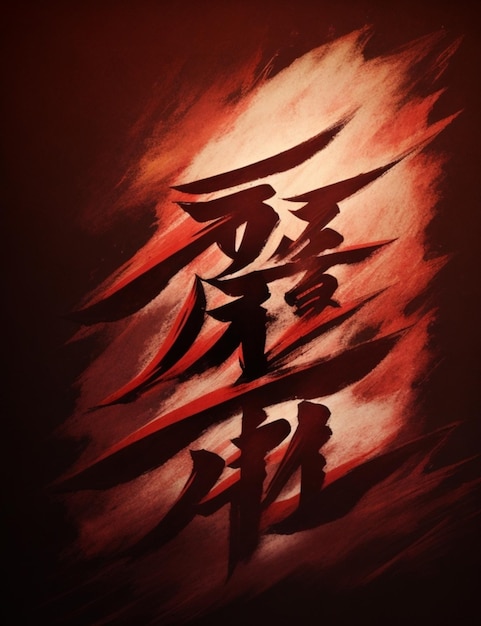 Premium AI Image  powerfull Kanji wallpaper