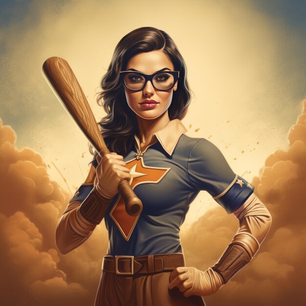 The Powerhouse Heroine Unleashing Justice with a Giant Bat and a DollarSign Insignia