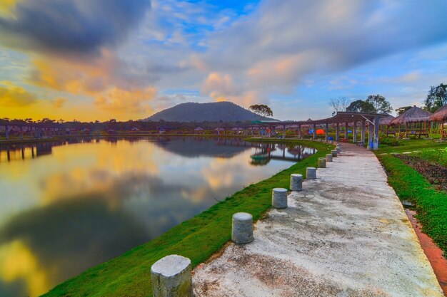 Poyotomo lake is a fishing spot with beautiful mountain views and nature