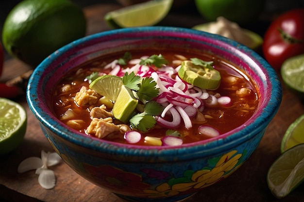 Pozole Bowl CloseUp Tempting Vi