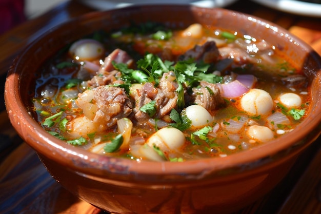 Pozole bowl che serve il traditio