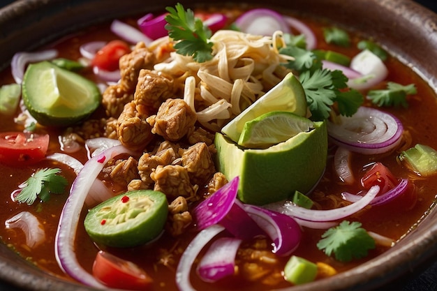 Pozole Garnishes Adding Crunch