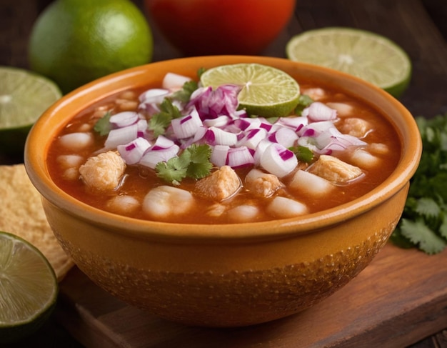 Photo pozole soup is a traditional mexican cuisine