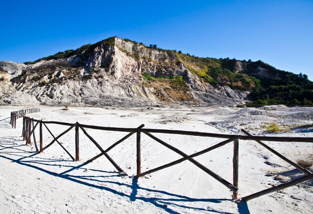 Pozzuoli, Italy. Solfatara area, volcanic crater still in activity.