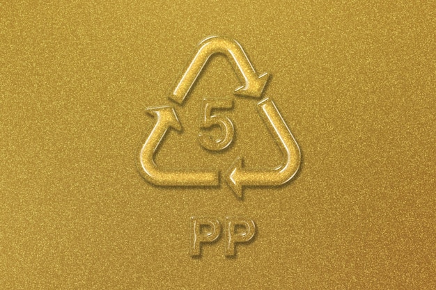 Photo pp plastic recycling symbol pp 5