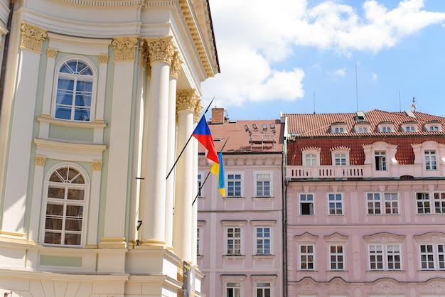 Praag tsjechische republiek een actie ter ondersteuning van oekraïne en dankbaarheid aan tsjechië voor hun