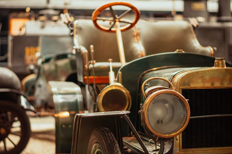 Foto praag, tsjechische republiek technisch museum, retro auto.