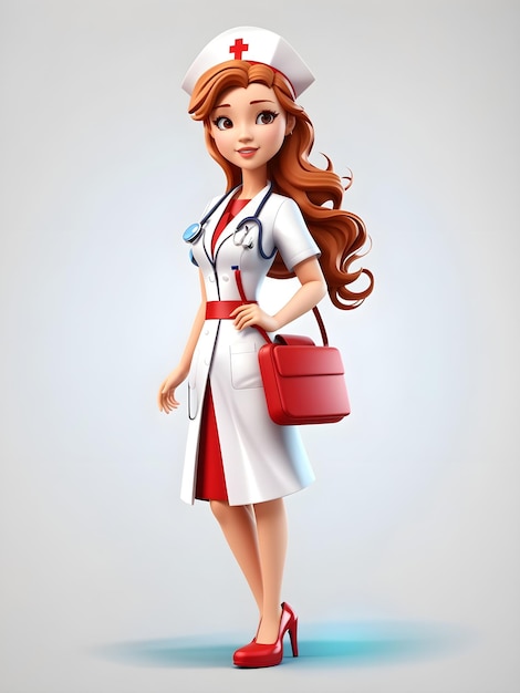 prachtig 3D-karakter verpleegster medisch personeel