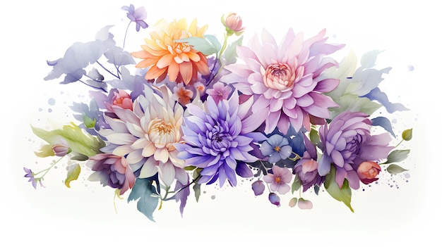 Prachtig aquarelboeket bloemen