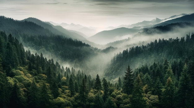 Prachtig berg- en boslandschap