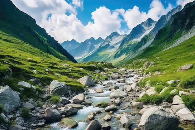 Prachtig berglandschap bekijk professionele reclamefotografie