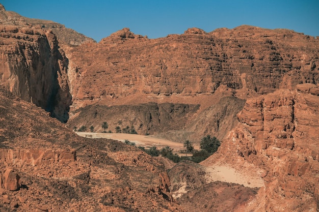 Prachtig berglandschap in de Sinaï-woestijn, Egypte. Canyon in Zuid-Sinaï.