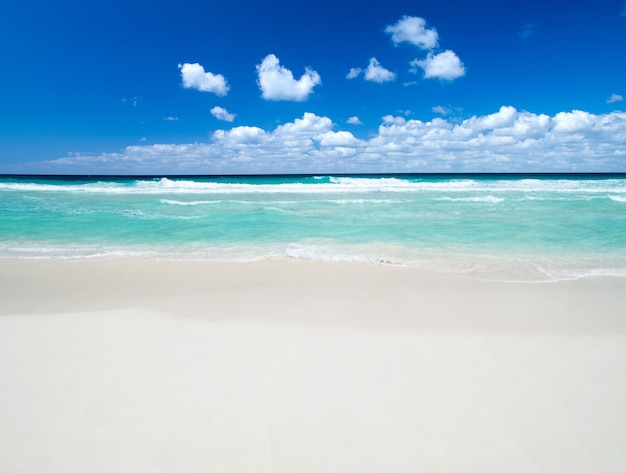 Prachtig blauw Caribisch zeestrand