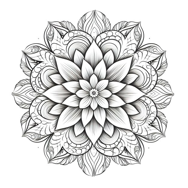 Prachtig bloemend mandala-ontwerp creatief sierlijk decoratief element in cirkelvorm