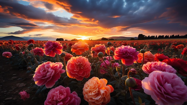 prachtig bloemenveldlandschap