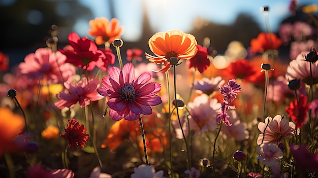 prachtig bloemenveldlandschap