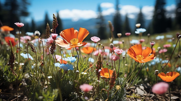 prachtig bloemenveldlandschap