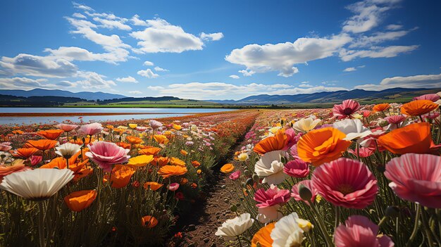 prachtig bloemenveldlandschap