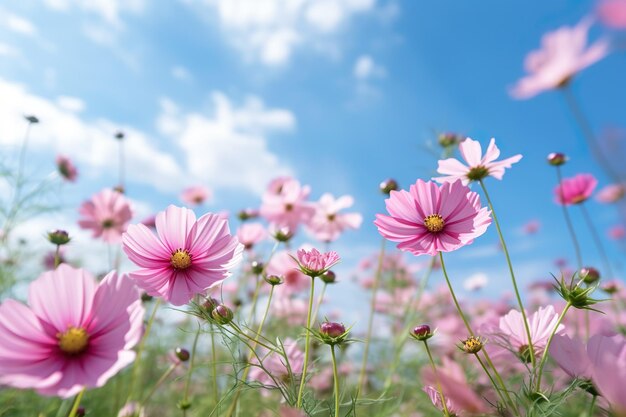 Prachtig en betoverend uitzicht op lentebloemen gegenereerd door AI