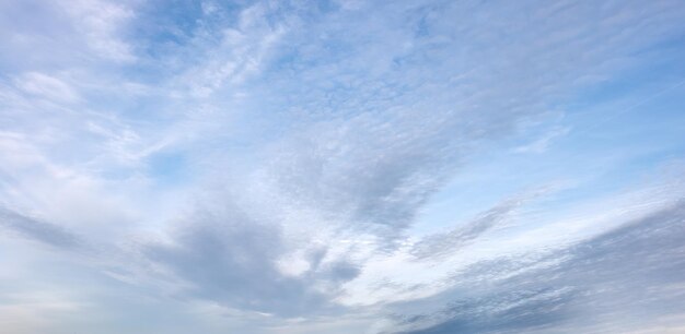 Prachtig kleurrijk panorama van de zomer blauwe lucht met witte wolken
