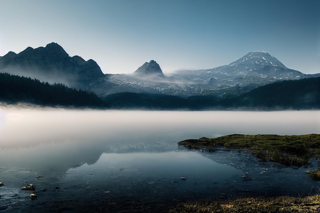 Prachtig landschap berglandschap en meer