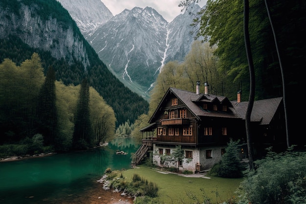 Prachtig landschap bij de Welterbespirale Obertraun van Oostenrijk