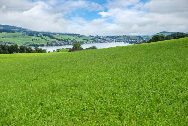 Foto prachtig landschap in zwitserland alpen luzernmeer