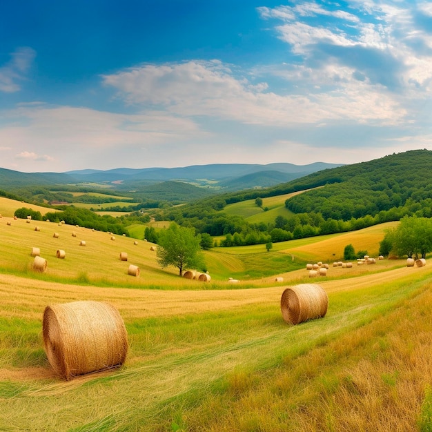 Prachtig landschap van een veld met een tumbleweed