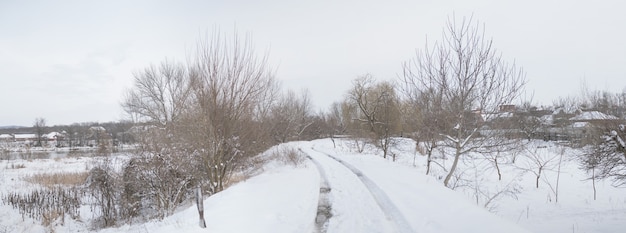 Prachtig landschap van het winterlandschap met veel sneeuw